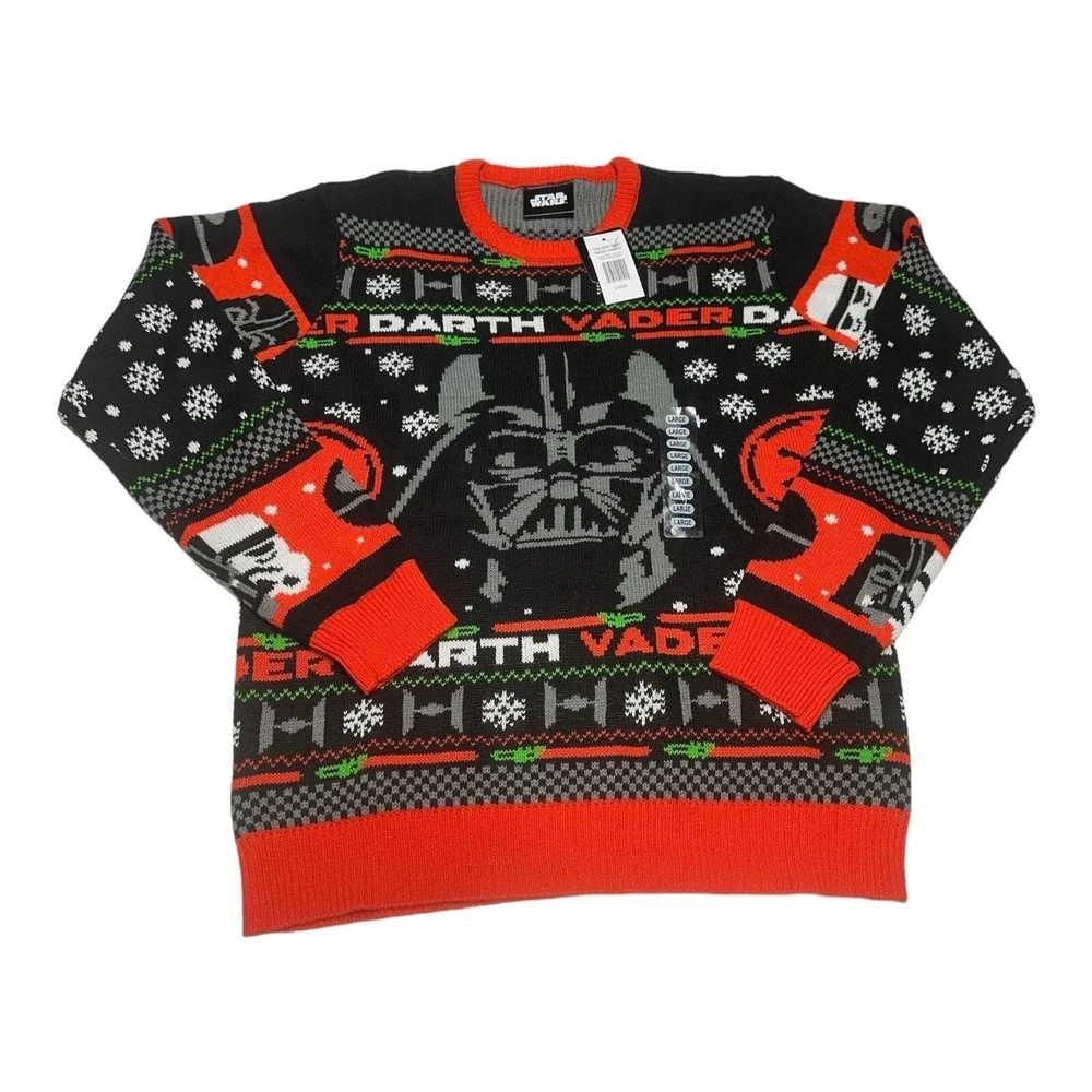 Men's Star Wars Darth Vader‎ Crew Neck Sweater GameStop Exclusive Black Size L